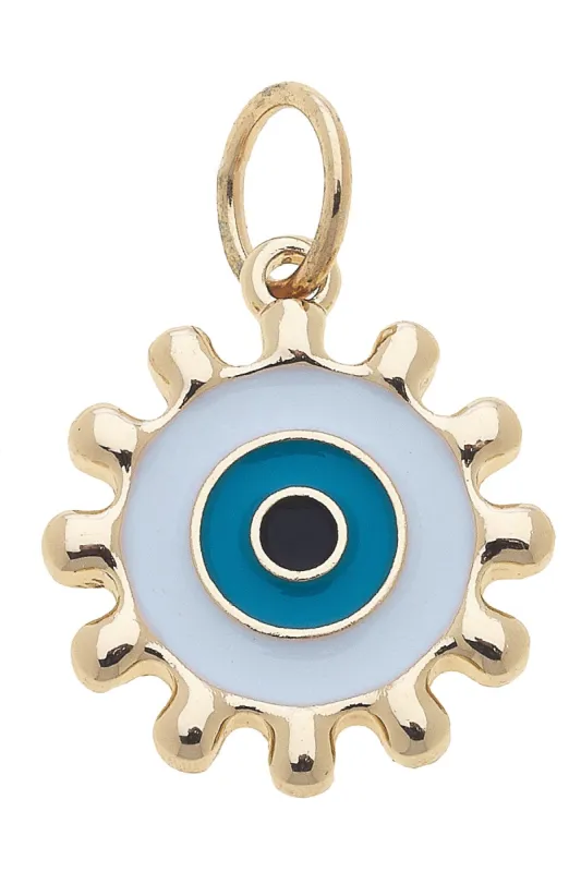 Enamel Evil Eye Charm in Blue & White sold by Canvas Style