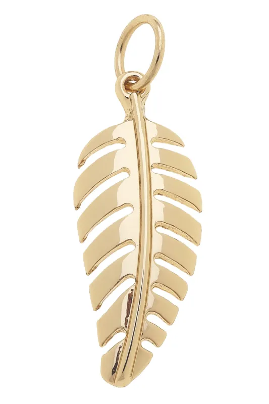 Palm Leaf Charm in Shiny Gold sold by Canvas Style