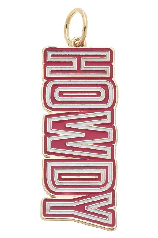 Enamel "Howdy" Charm in Pink sold by Canvas Style