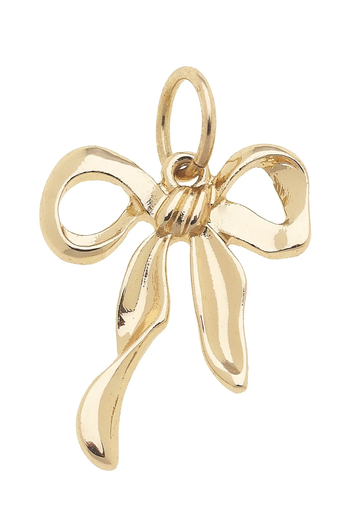 Ribbon Bow Charm in Shiny Gold sold by Canvas Style