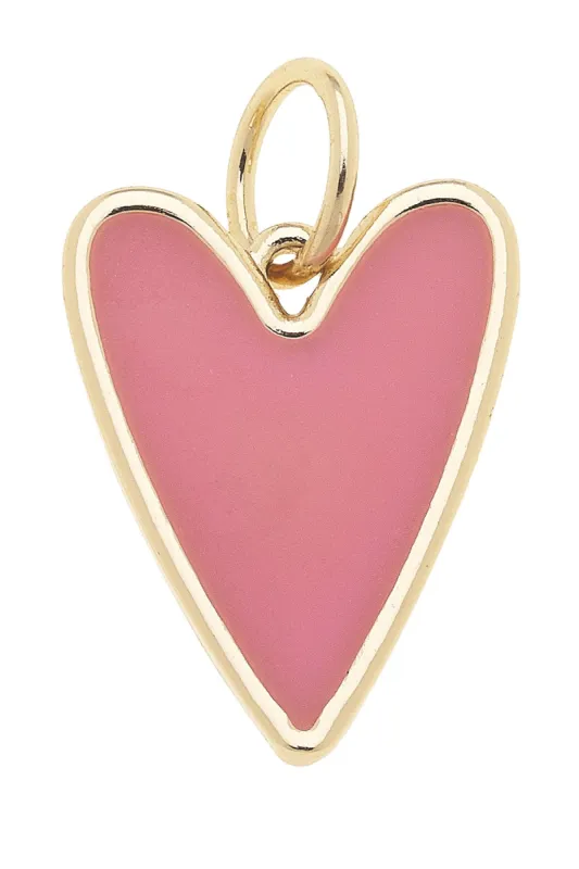 Enamel Heart Charm in Pink sold by Canvas Style