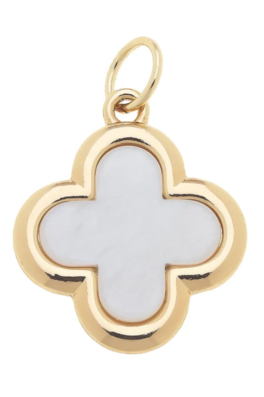 Clover Outline Charm in Mother of Pearl sold by Canvas Style