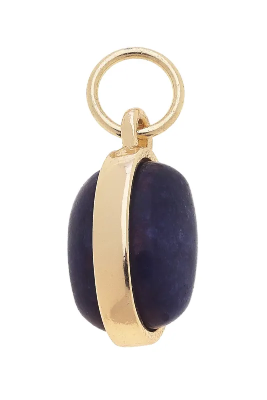 Dyed Jade Gemstone Charm in Navy sold by Canvas Style