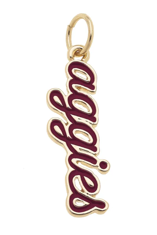 Texas A&M Aggies Enamel Script Charm sold by Canvas Style