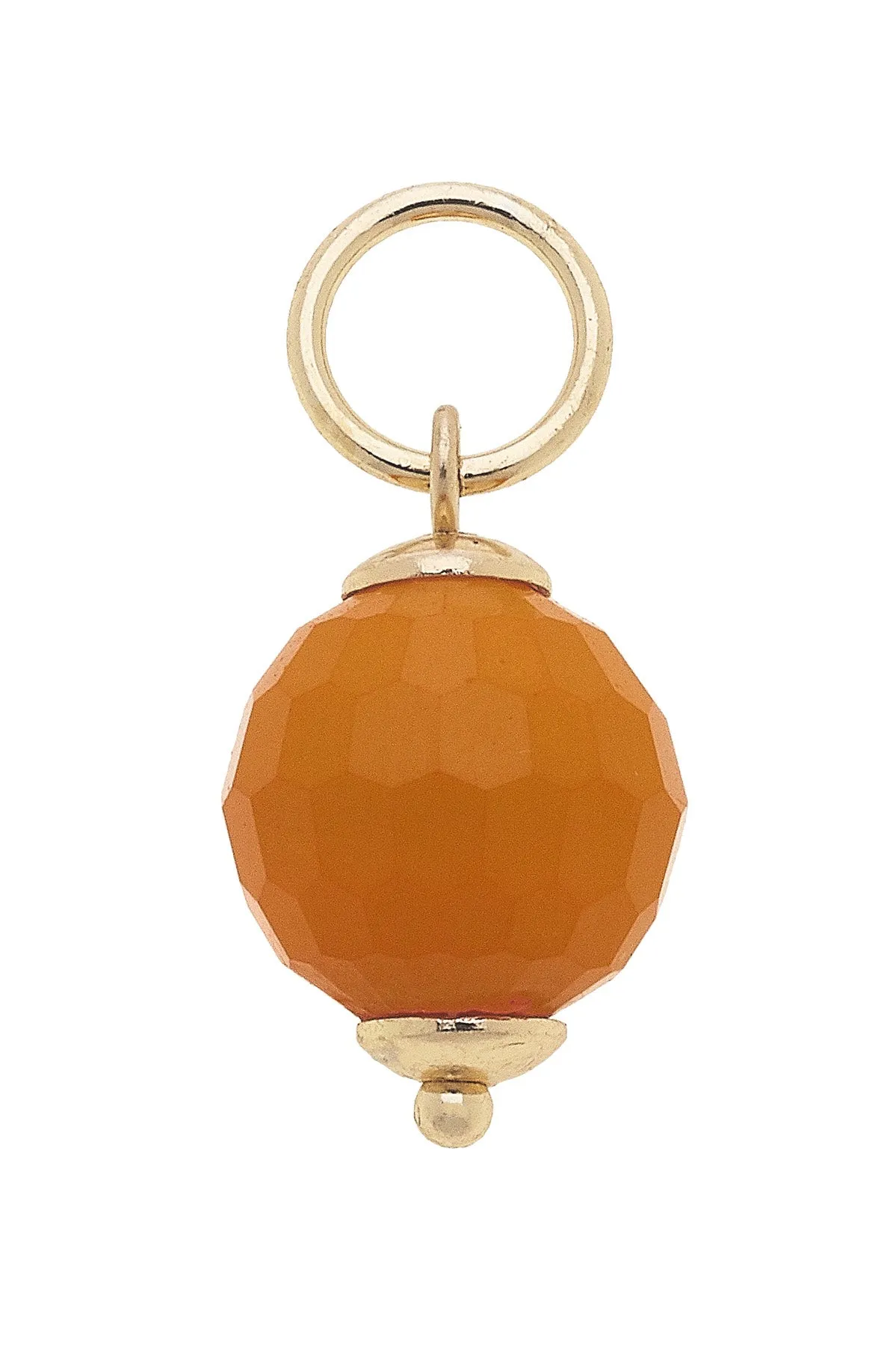 Glass Faceted Bead Charm in Orange sold by Canvas Style