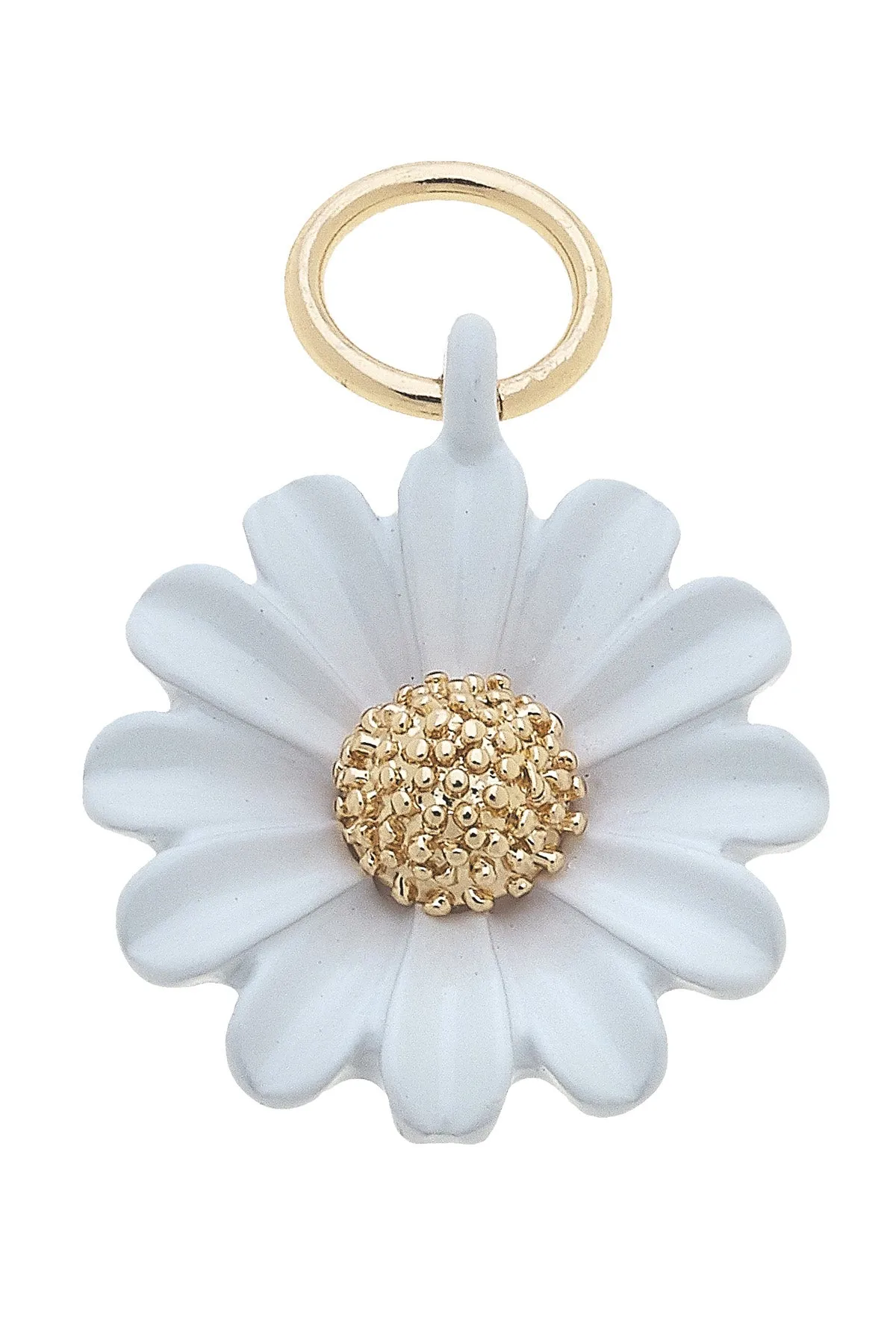 Enamel Daisy Flower Charm in White sold by Canvas Style