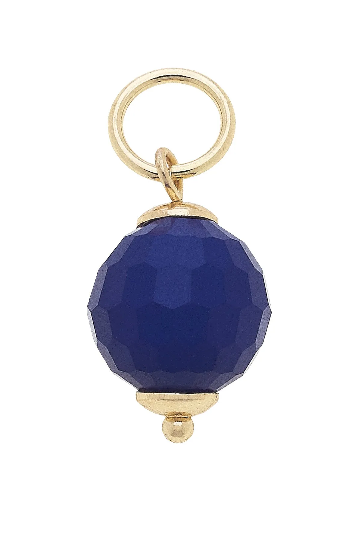 Glass Faceted Bead Charm in Royal Blue sold by Canvas Style