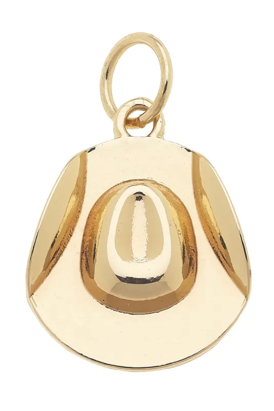 Cowboy Hat Charm in Shiny Gold sold by Canvas Style