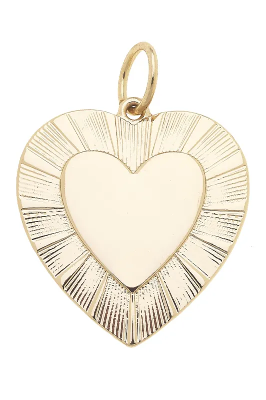 Glowing Heart Charm in Shiny Gold sold by Canvas Style