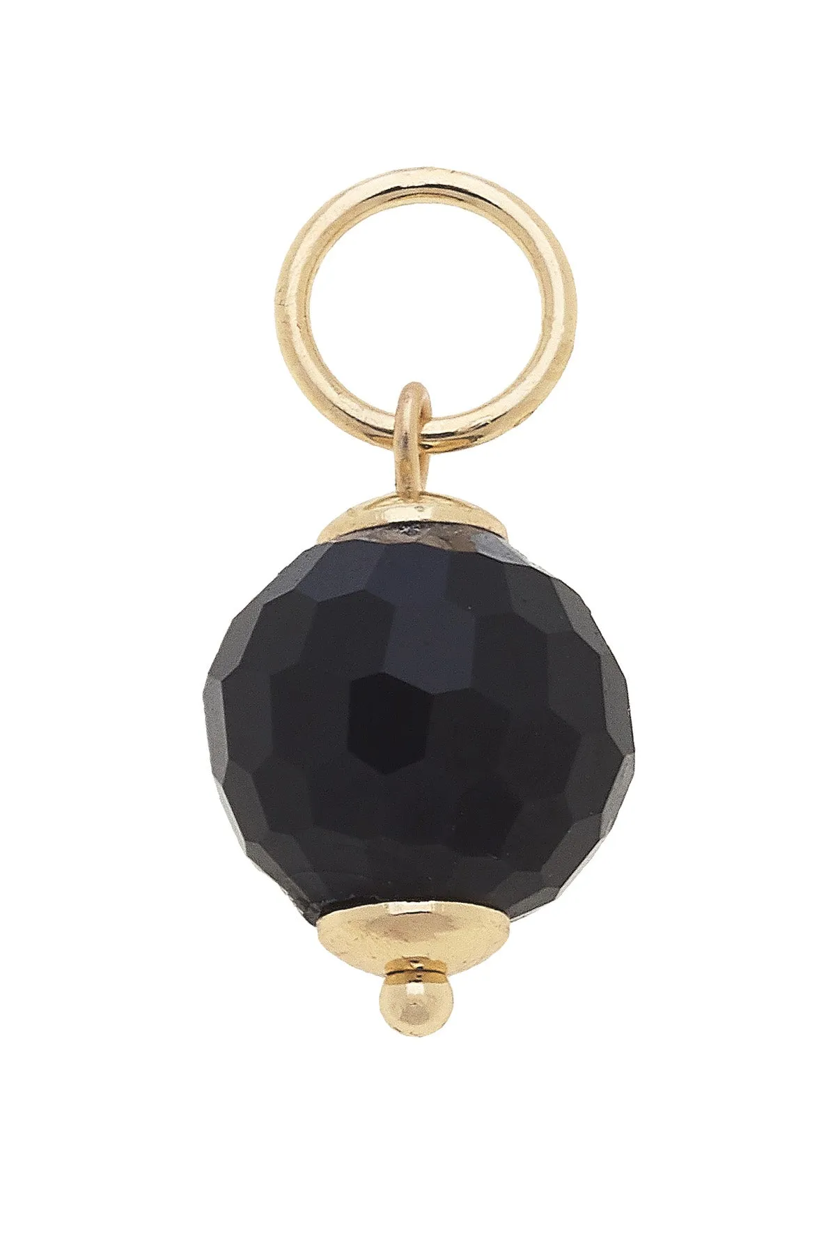 Glass Faceted Bead Charm in Black sold by Canvas Style