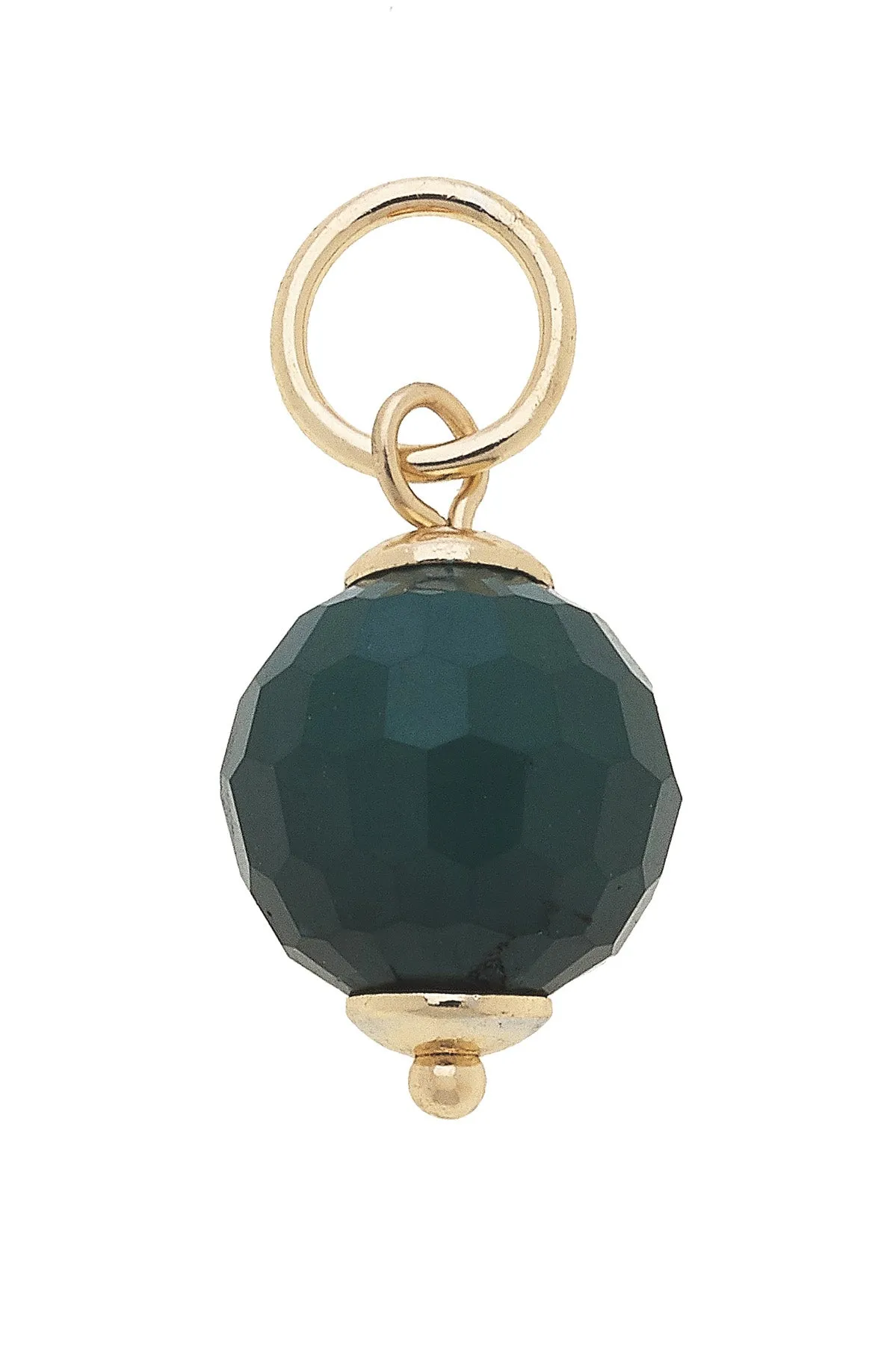 Glass Faceted Bead Charm in Green sold by Canvas Style