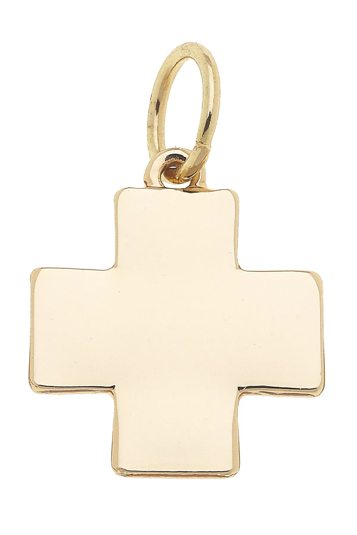 Square Cross Charm in Shiny Gold sold by Canvas Style