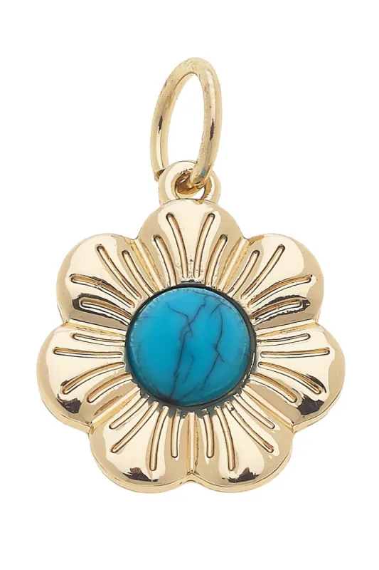 Southwestern Flower Charm in Turquoise sold by Canvas Style