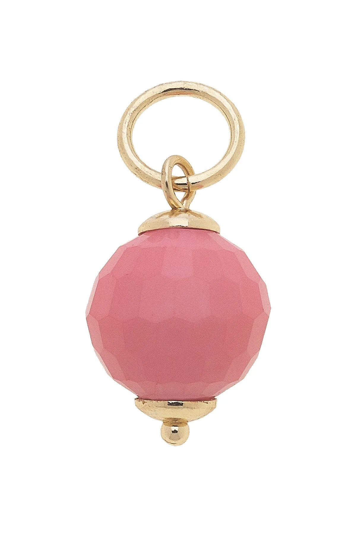 Glass Faceted Bead Charm in Pink sold by Canvas Style