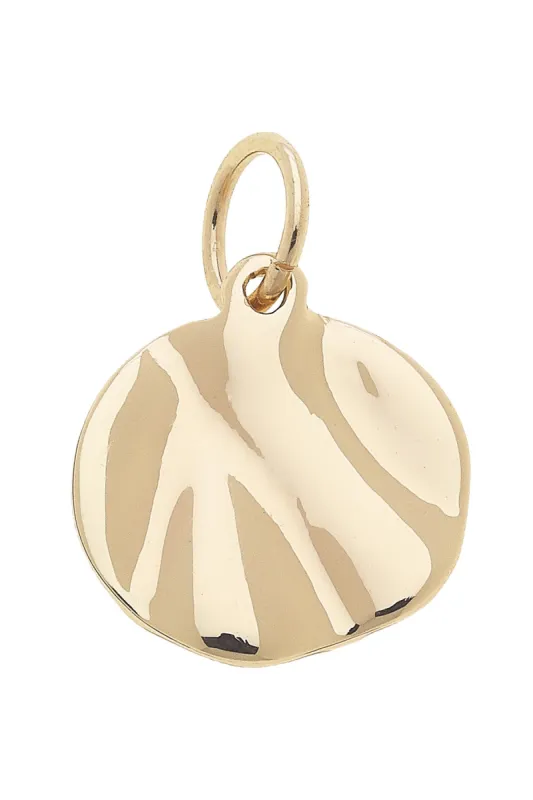 Molten Metal Disc Charm in Shiny Gold sold by Canvas Style