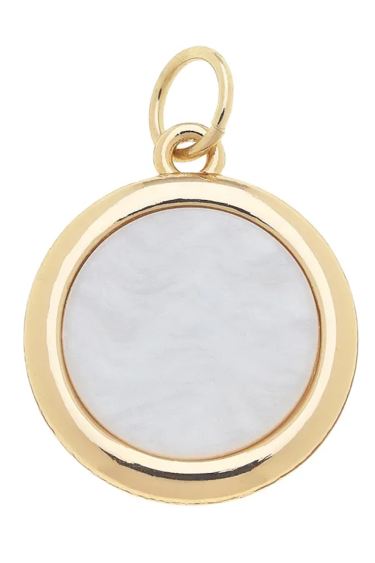 Circle Outline Charm in Mother of Pearl sold by Canvas Style