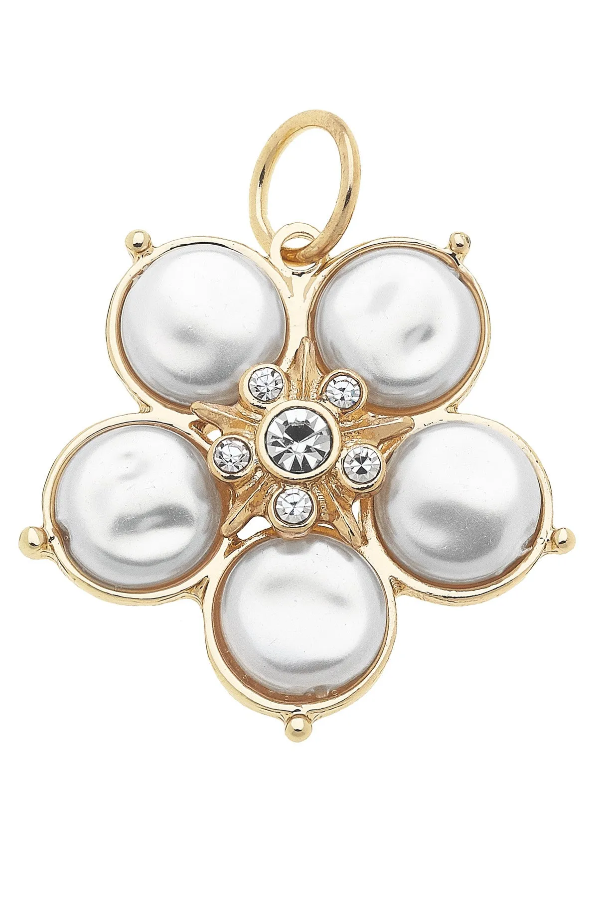Coin Pearl Flower Charm in Ivory sold by Canvas Style