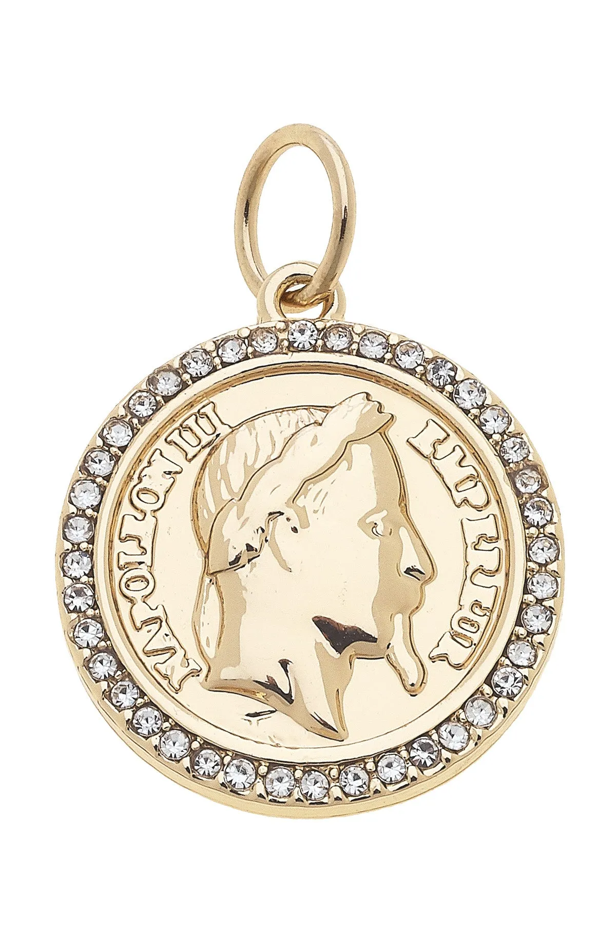 Pave Coin Charm in Shiny Gold sold by Canvas Style
