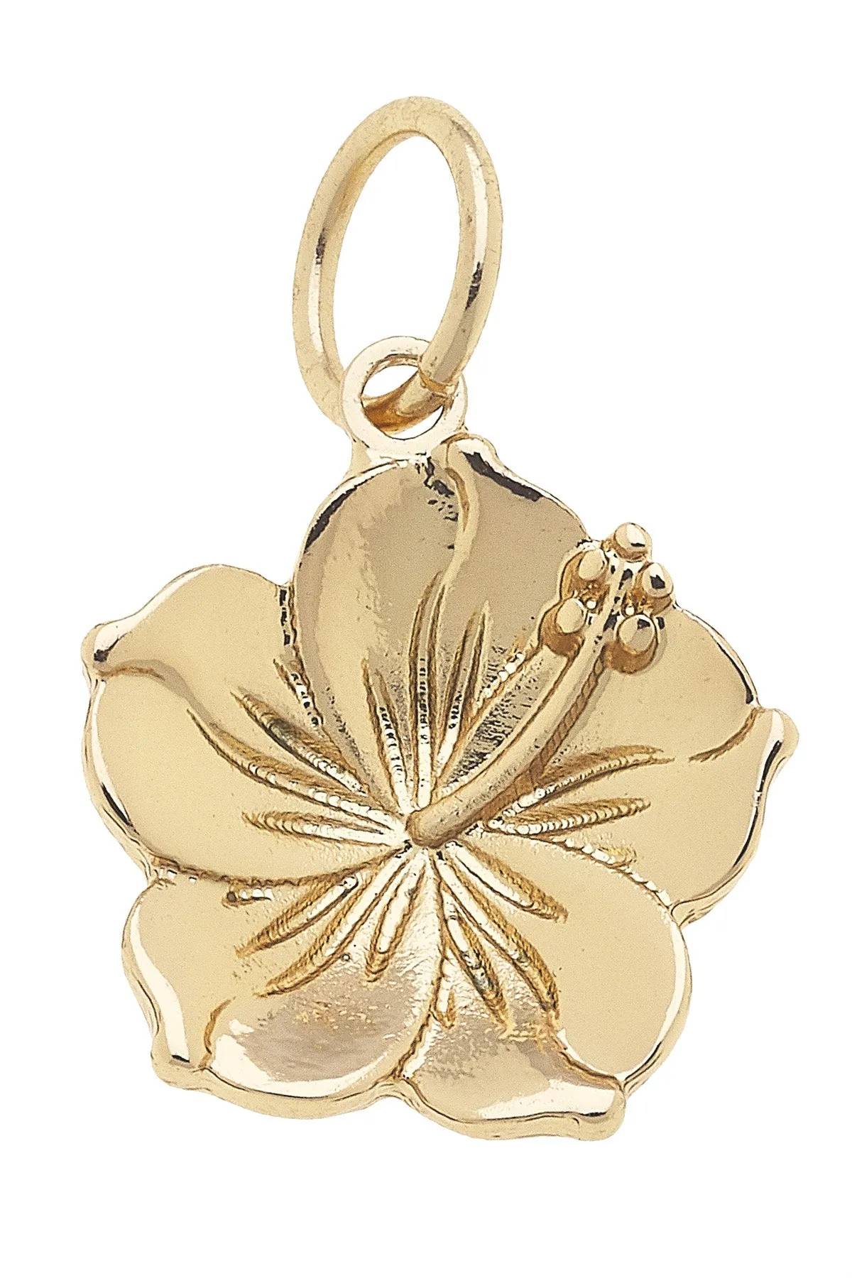 Hibiscus Flower Charm in Shiny Gold sold by Canvas Style