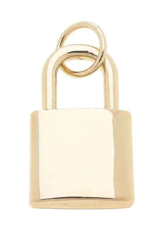 Padlock Charm in Shiny Gold sold by Canvas Style