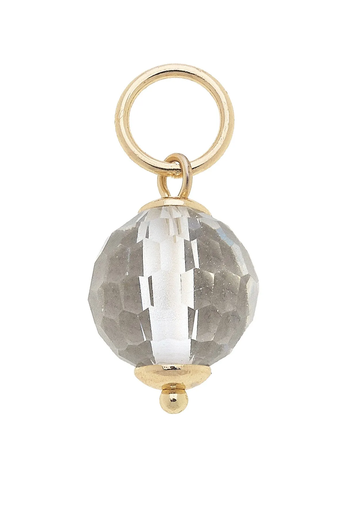 Glass Faceted Bead Charm in Clear sold by Canvas Style