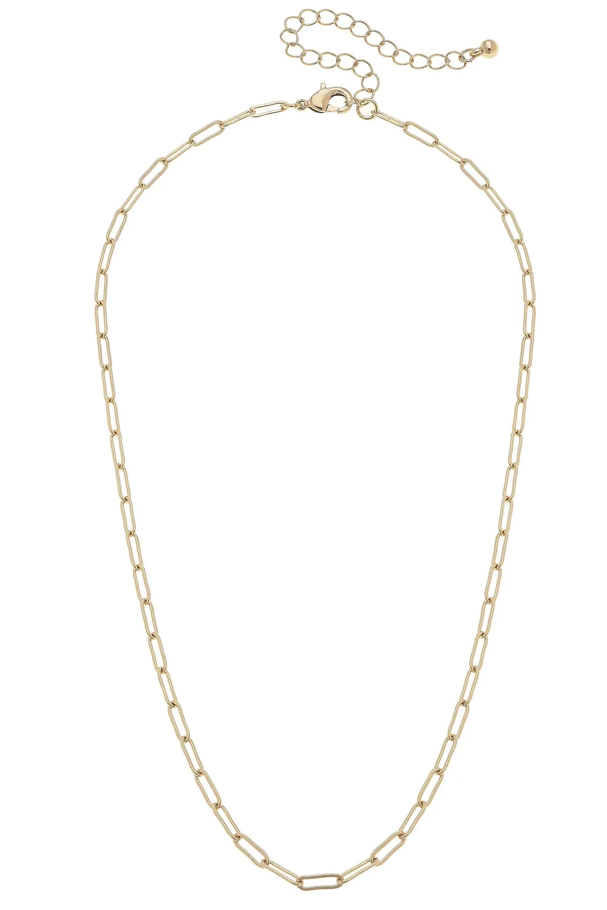 Celia Paperclip Chain Charm Necklace Base in Shiny Gold sold by Canvas Style