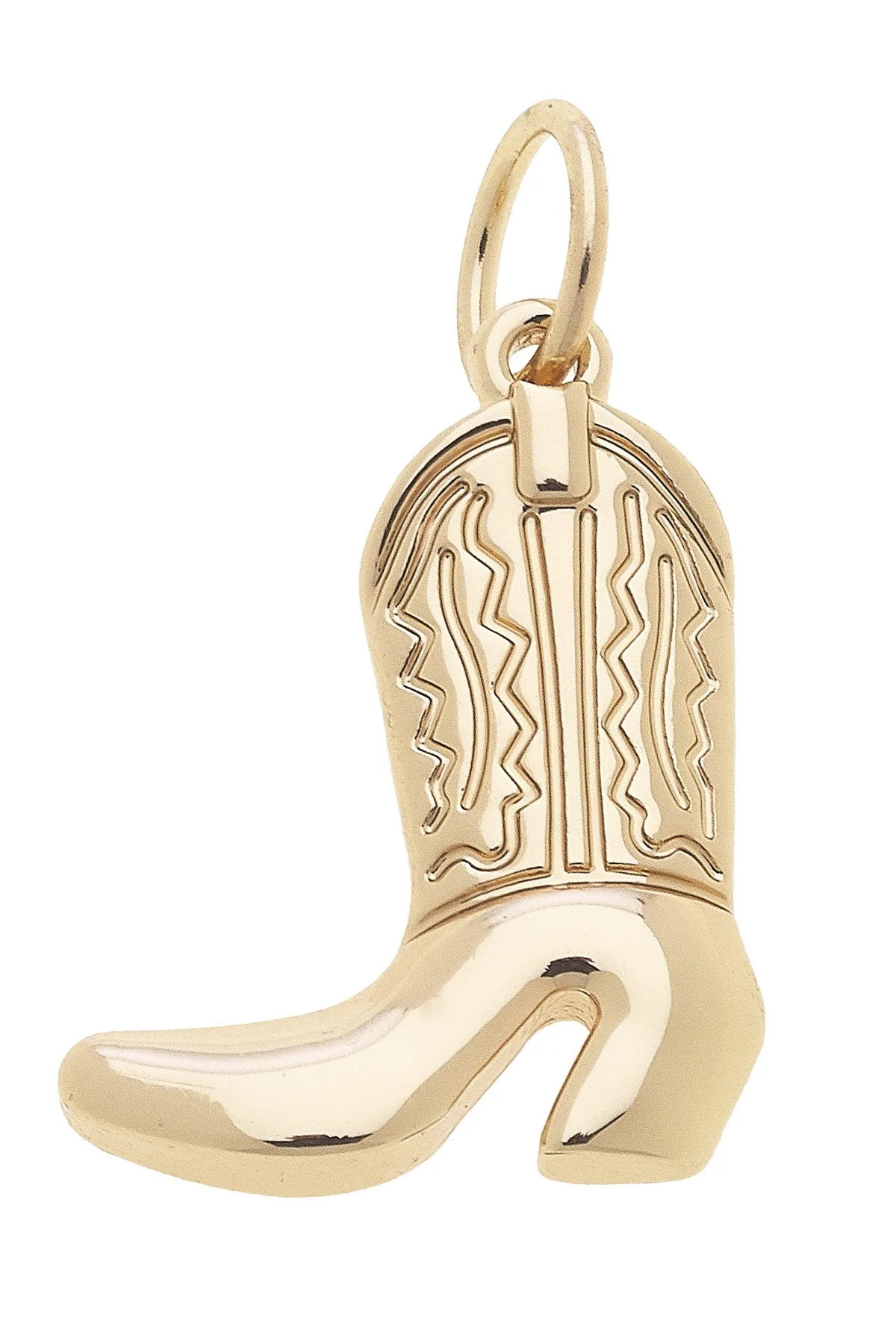 Cowboy Boot Charm in Shiny Gold sold by Canvas Style