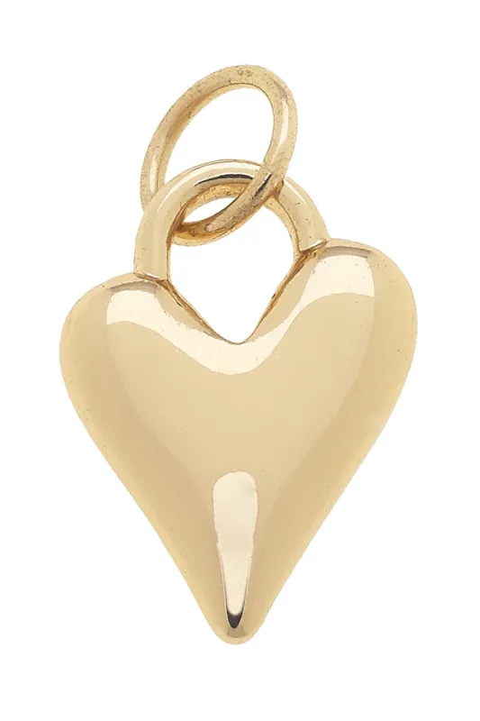 Puffy Heart Charm in Shiny Gold sold by Canvas Style