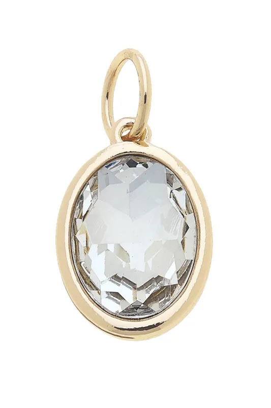 April Birthstone Charm in "Diamond" Clear sold by Canvas Style