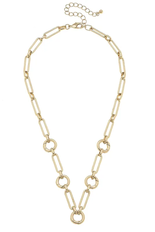 Lilah Multi-Charm Collector Necklace Base in Shiny Gold sold by Canvas Style