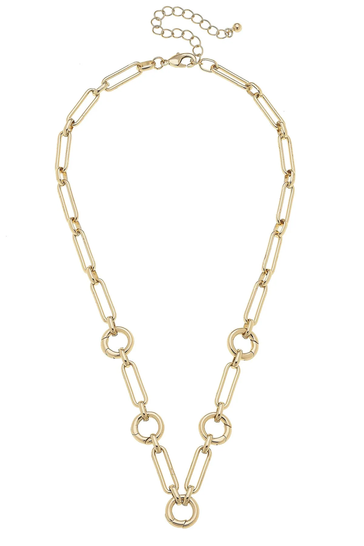 Lilah Multi-Charm Collector Necklace Base in Shiny Gold sold by Canvas Style
