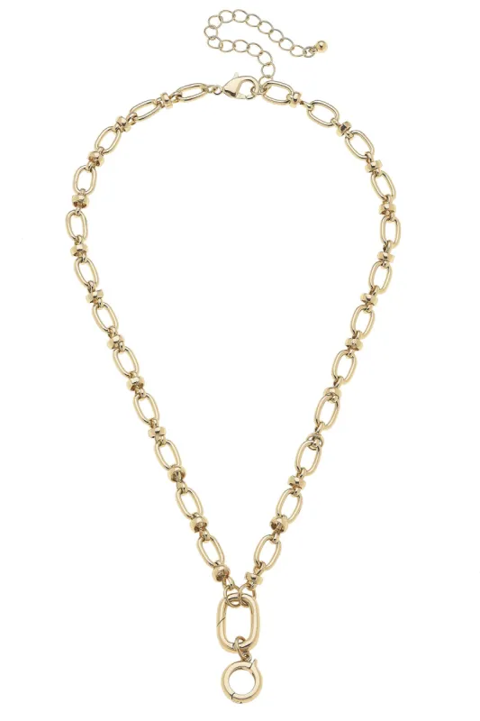 Lilah Cable Link Charm Necklace Base in Shiny Gold sold by Canvas Style