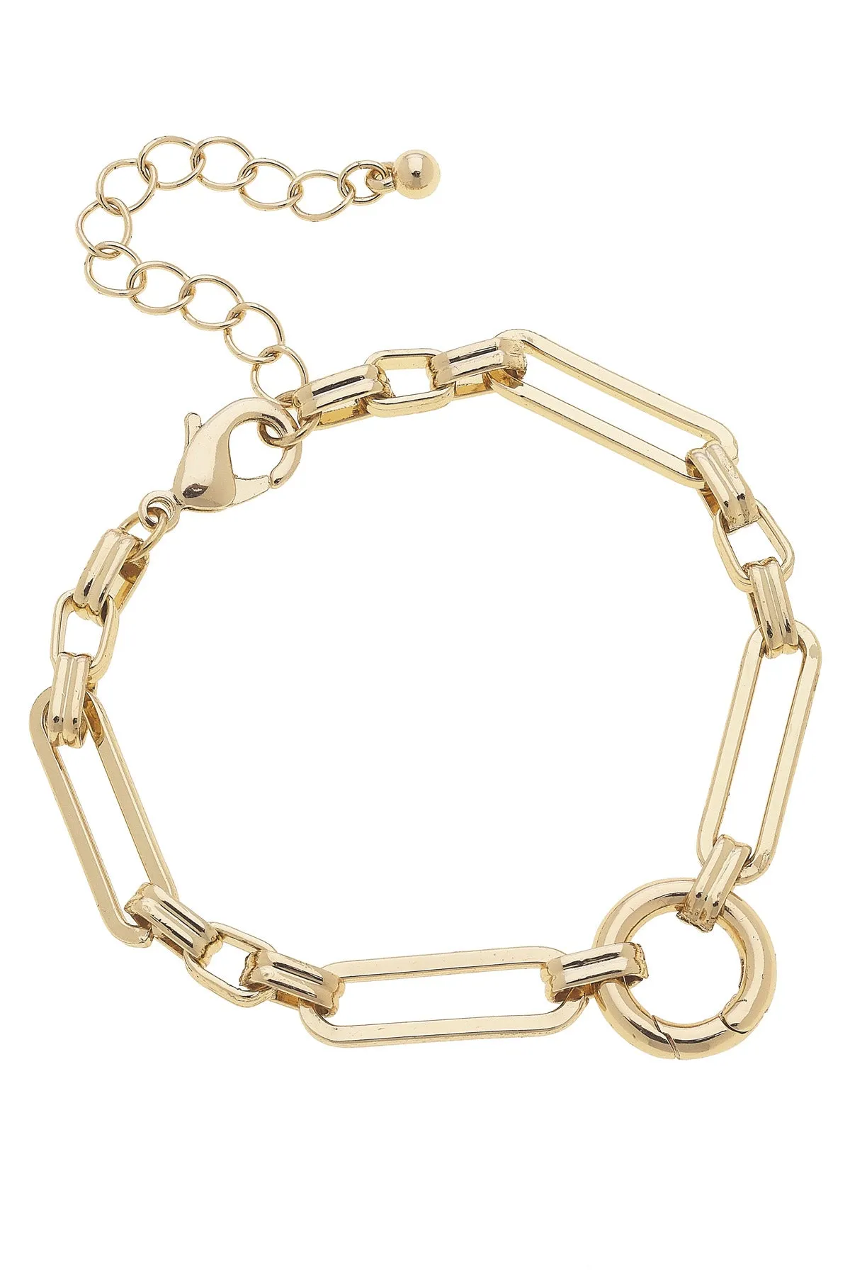 Bella Linked Charm Bracelet Base in Shiny Gold sold by Canvas Style