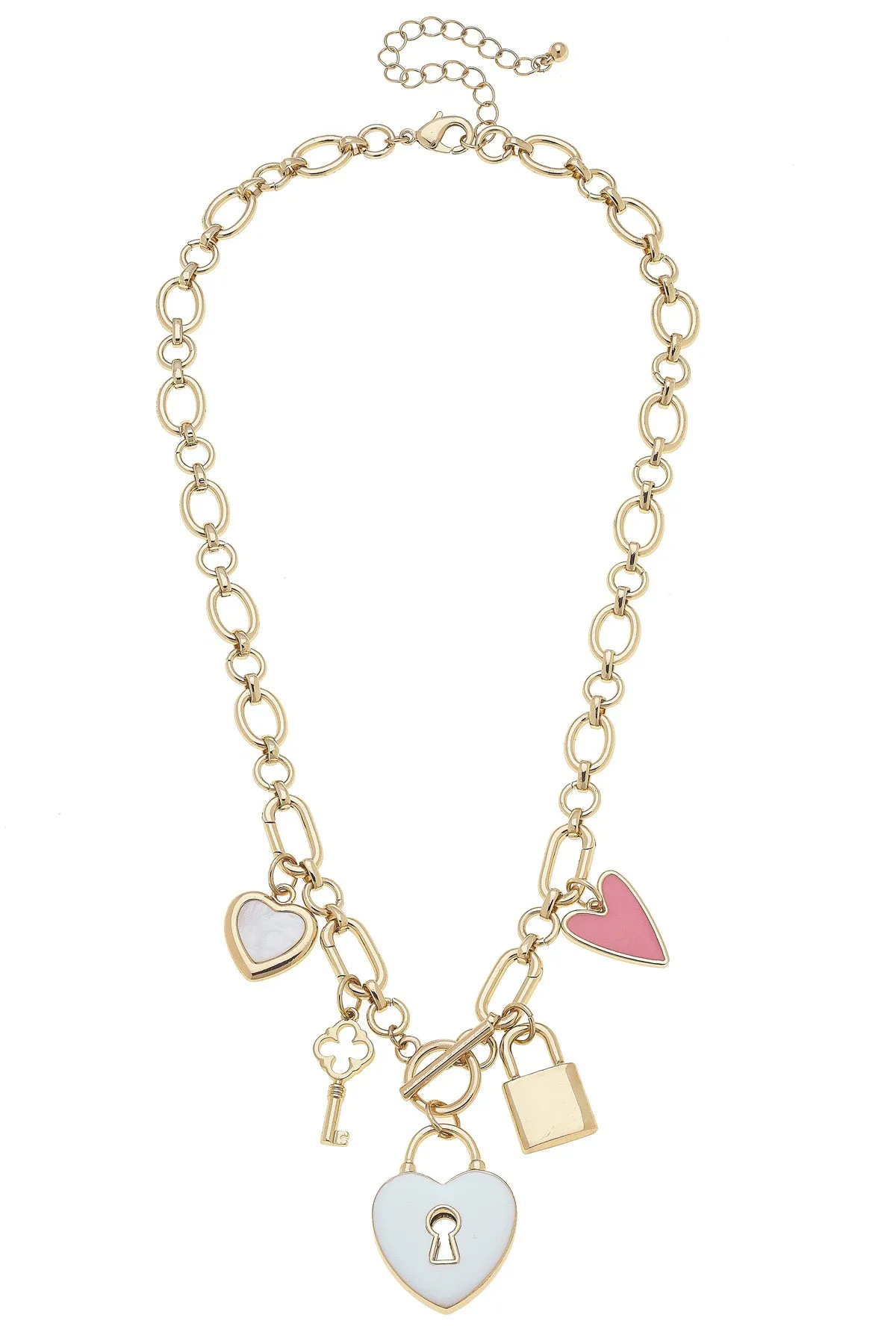 Lock & Key Premade Charm Necklace sold by Canvas Style
