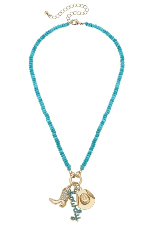 Howdy From Texas Premade Charm Necklace sold by Canvas Style