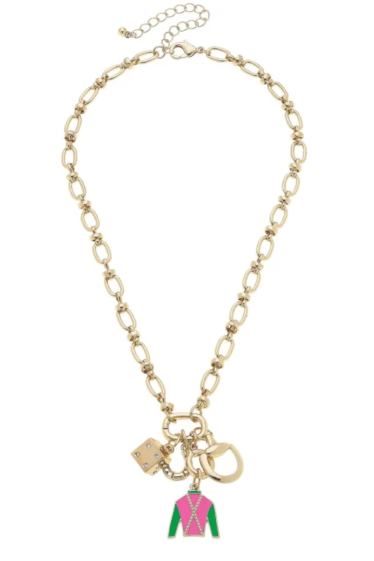 Kentucky Derby Premade Charm Necklace sold by Canvas Style
