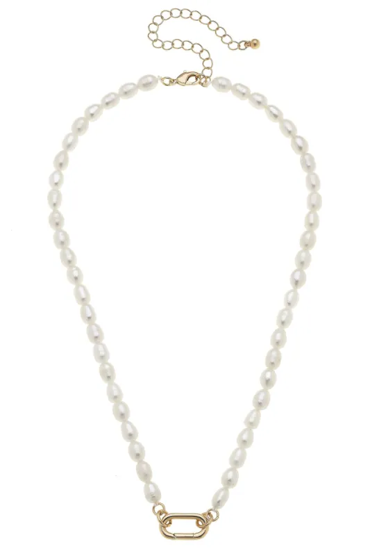 Piper Freshwater Pearl Charm Necklace Base in Ivory sold by Canvas Style