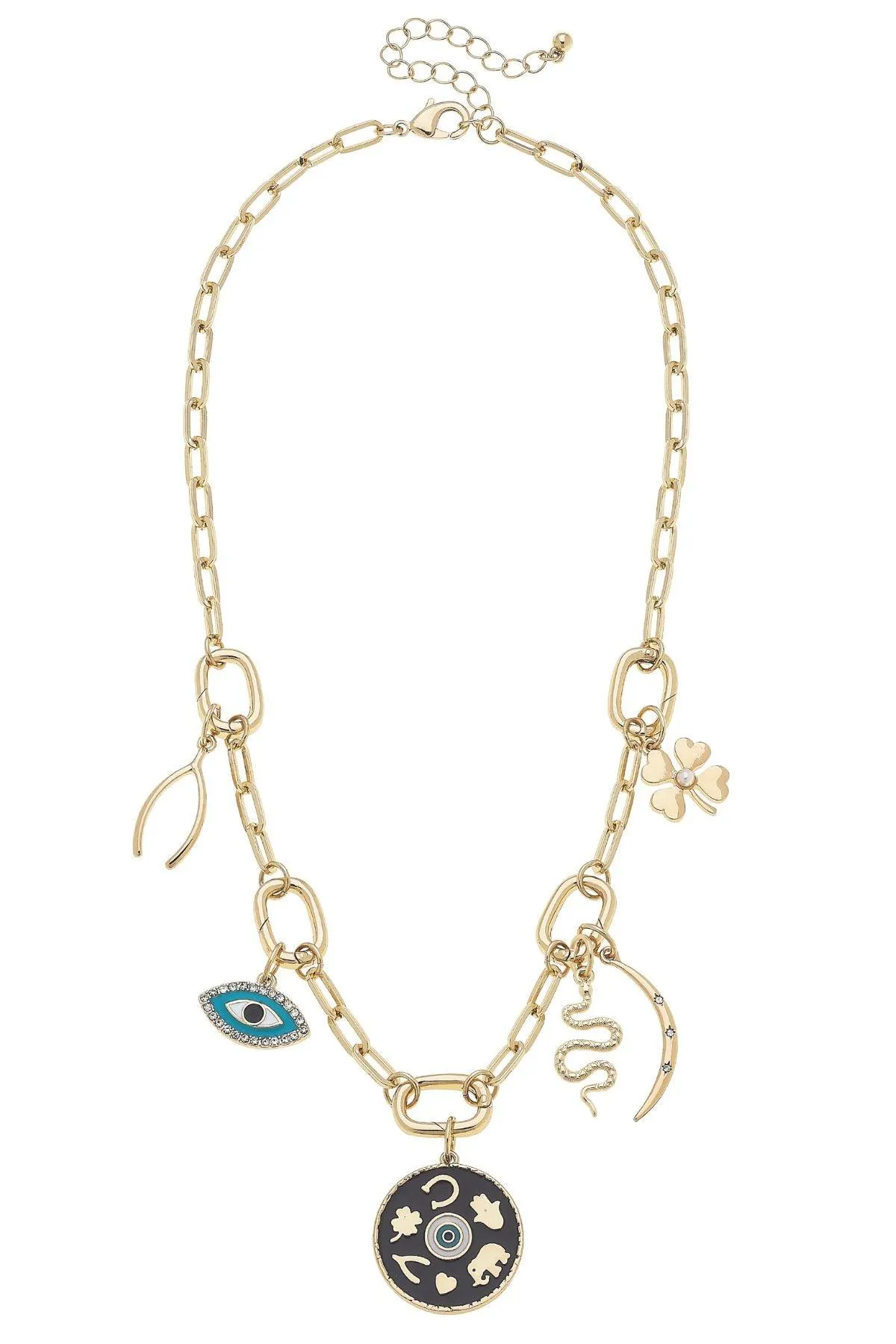 Lucky Talismans Premade Charm Necklace sold by Canvas Style