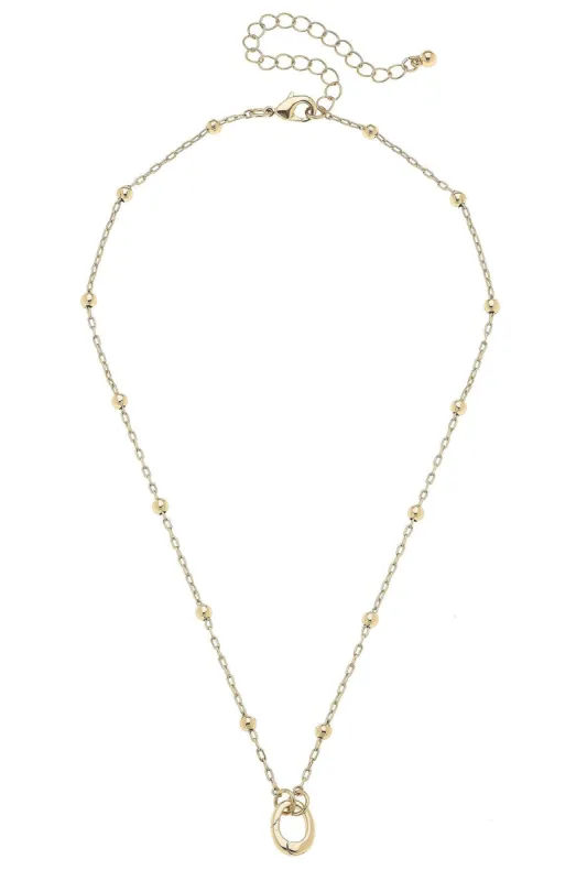 Celia Dainty Charm Necklace Base in Shiny Gold sold by Canvas Style