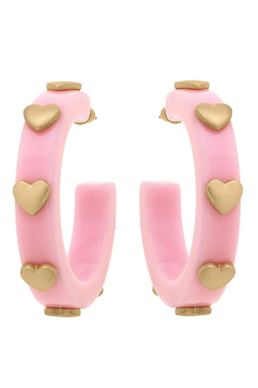 Libby Heart Resin Hoop Earrings sold by Canvas Style