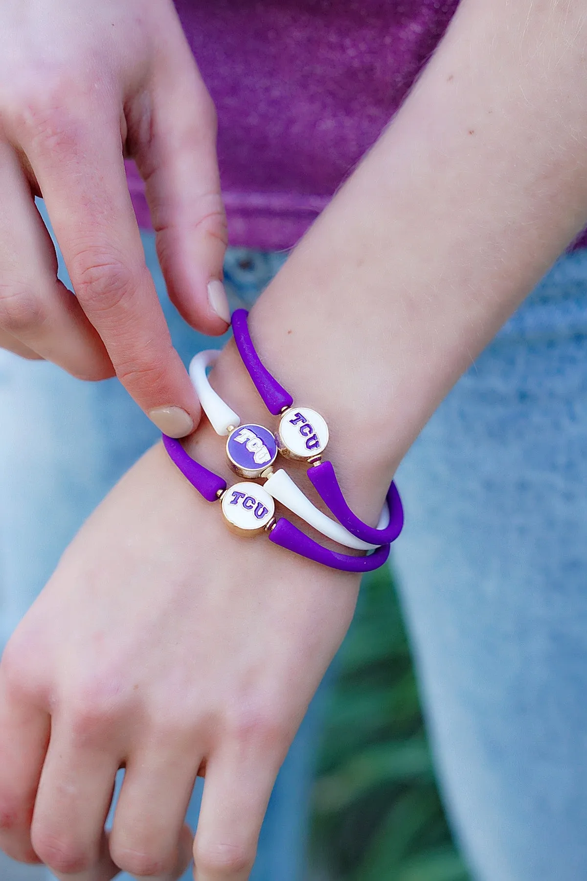 TCU Horned Frogs Enamel Silicone Bali Bracelet - FINAL SALE sold by Canvas Style product image thumbnail 2