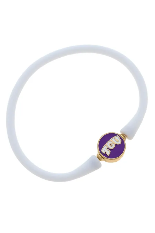 TCU Horned Frogs Enamel Silicone Bali Bracelet - FINAL SALE sold by Canvas Style