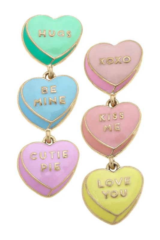 Valentine's Conversation Hearts Enamel Earrings sold by Canvas Style