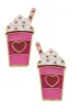 Valentine's Cupid Frappe Enamel Stud Earrings sold by Canvas Style