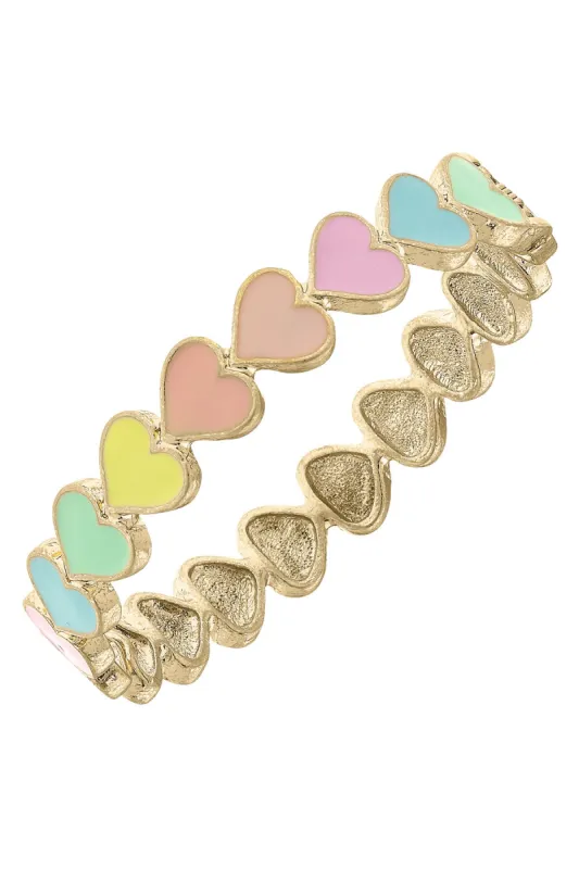 Valentines Enamel Hearts Hinge Bangle sold by Canvas Style