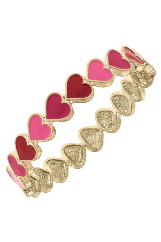 Valentines Enamel Hearts Hinge Bangle sold by Canvas Style