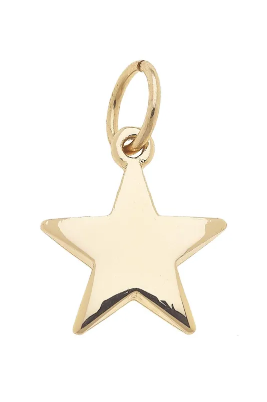 Puffy Star Charm in Shiny Gold sold by Canvas Style