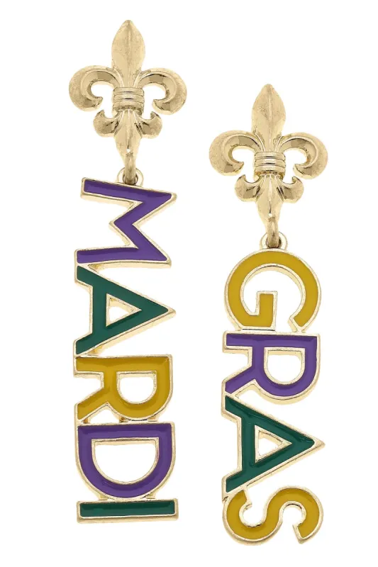 Mardi Gras Outline Enamel Earrings - FINAL SALE sold by Canvas Style