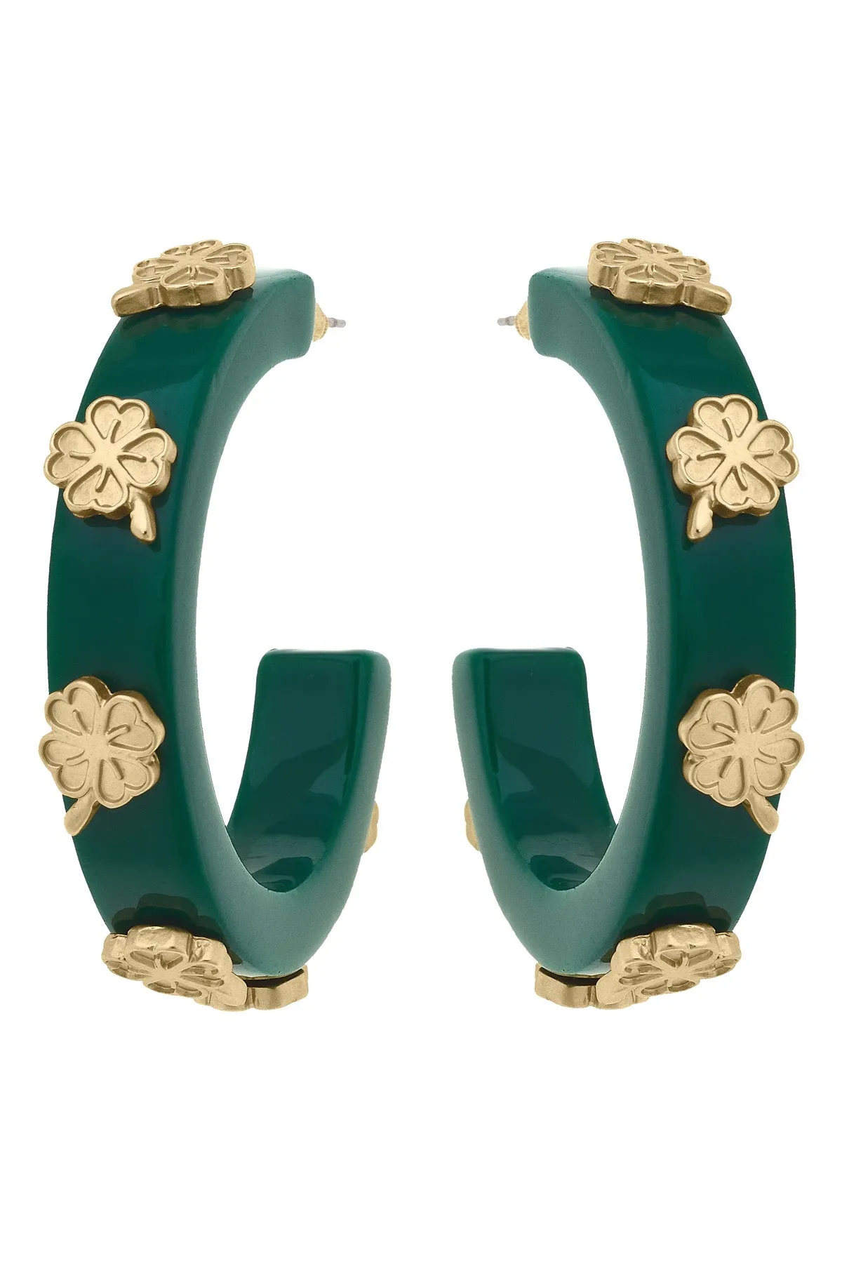 Shamrock Resin Hoop Earrings - FINAL SALE sold by Canvas Style