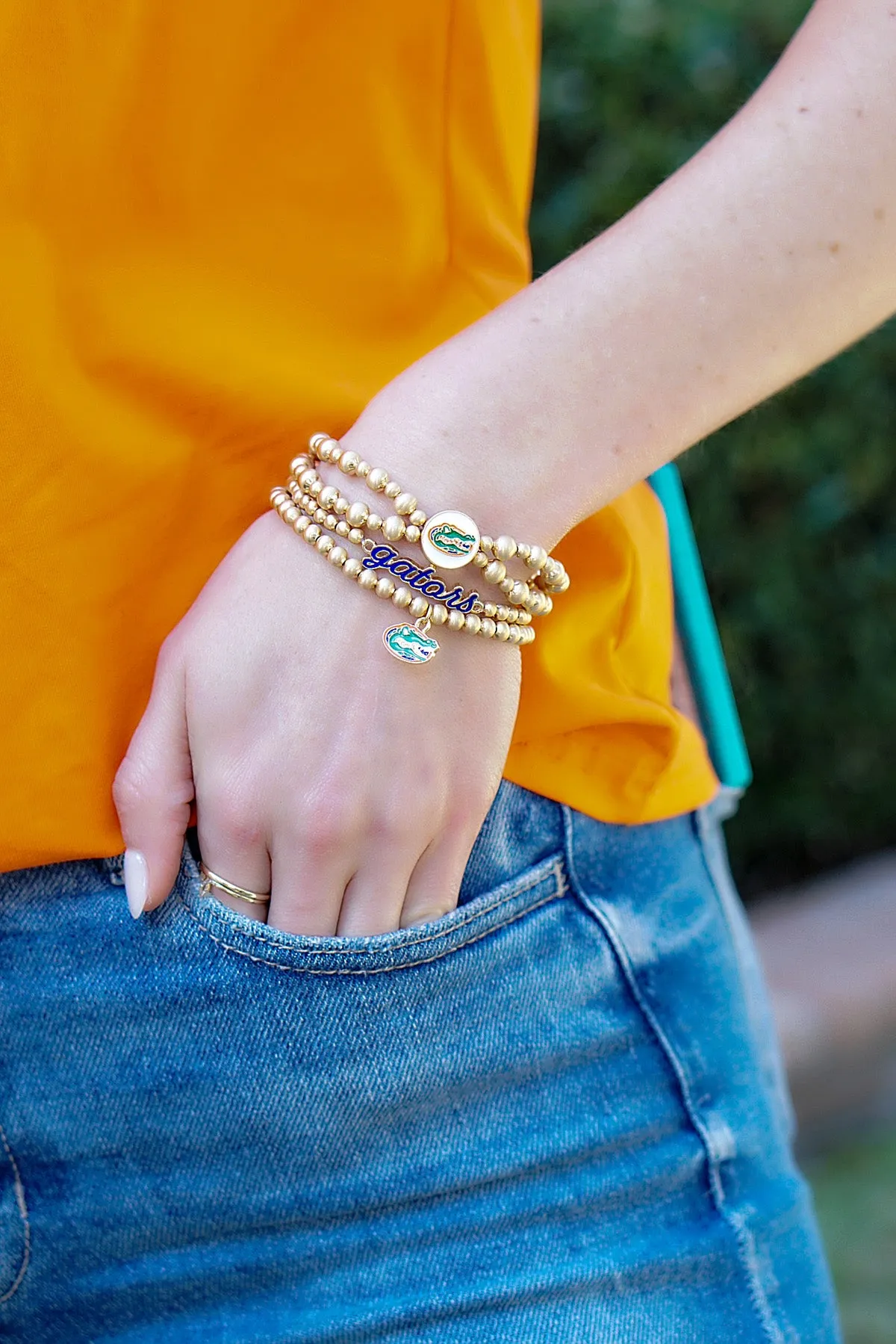 Florida Gators 2-Row Ball Bead Stretch Bracelet sold by Canvas Style product image thumbnail 2